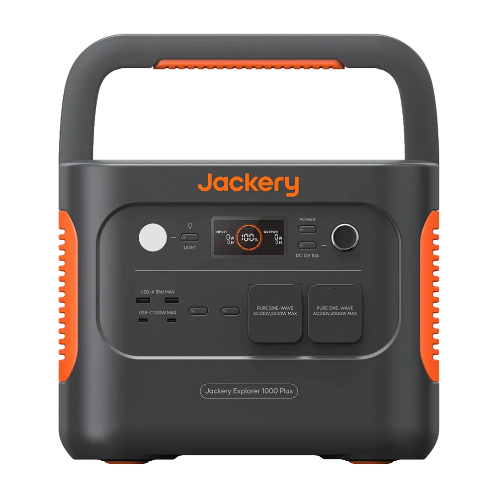תחנת כוח ניידת Jackery Explorer 1000 Plus – קיבולת 1,264Wh – סוללת LFP – 4,000 מחזורי טעינה – אחריות שנתיים