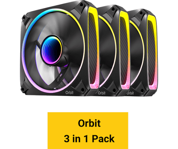 מאווררים למארז Antec Orbit 120 ARGB 3 Pack