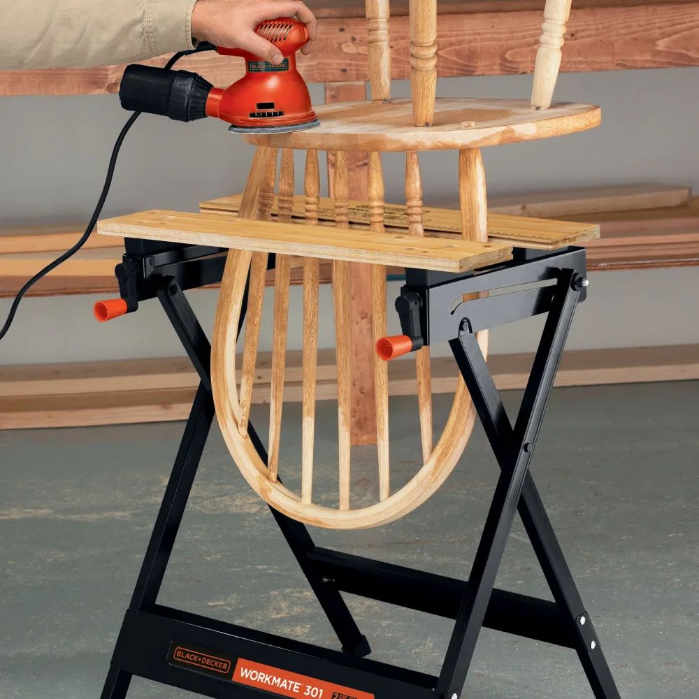 שולחן עבודה מתקפל BLACK&DECKER WM301 עם עומס 160 ק"ג פלדה שחור באחריות יבואן רשמי