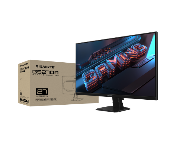 מסך גיימינג Gigabyte GS27QA – גודל 27 אינץ' – רזולוציה QHD – פאנל Super Speed IPS – קצב רענון 180Hz – זמן תגובה 1ms