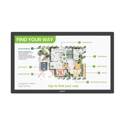 מסך מגע מקצועי Philips 55" 4K UHD דגם 55BDL3751T - שילוט אינטראקטיבי PCAP לעבודה רציפה 24/7 עם Android 13