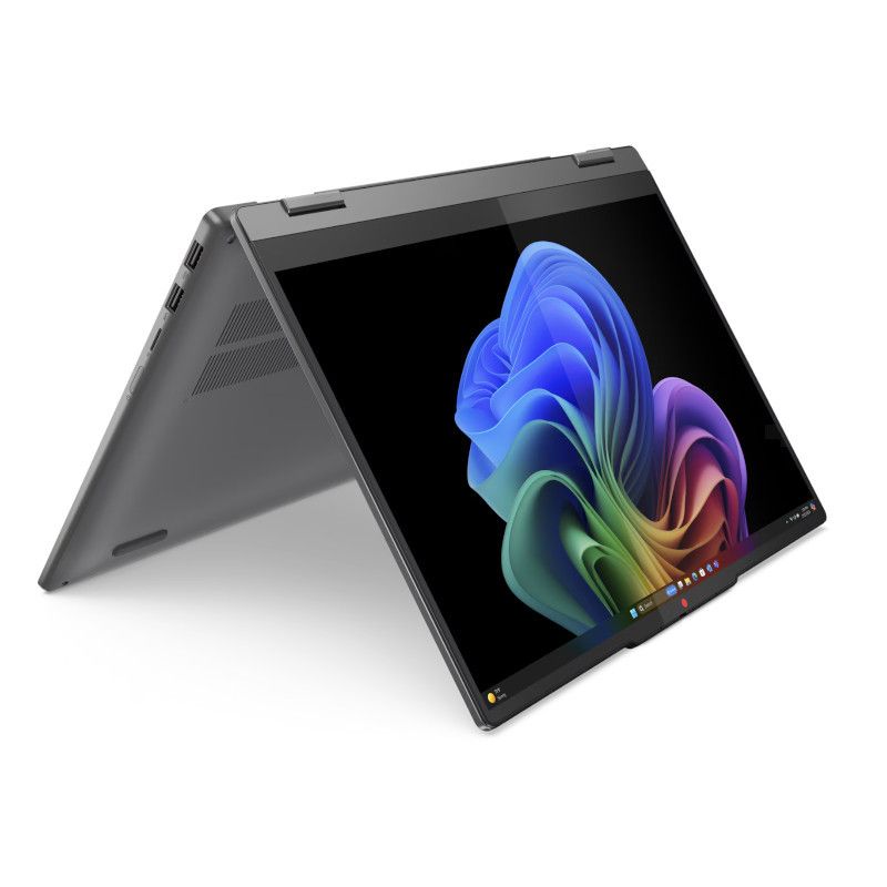 מחשב נייד Lenovo IdeaPad 5 2-in-1 14Q8X9 – מסך מגע 14" WUXGA OLED – מעבד Snapdragon X Plus X1P-42-100 – זיכרון 16GB – אחסון 1TB SSD – Windows 11 Pro – Luna Grey