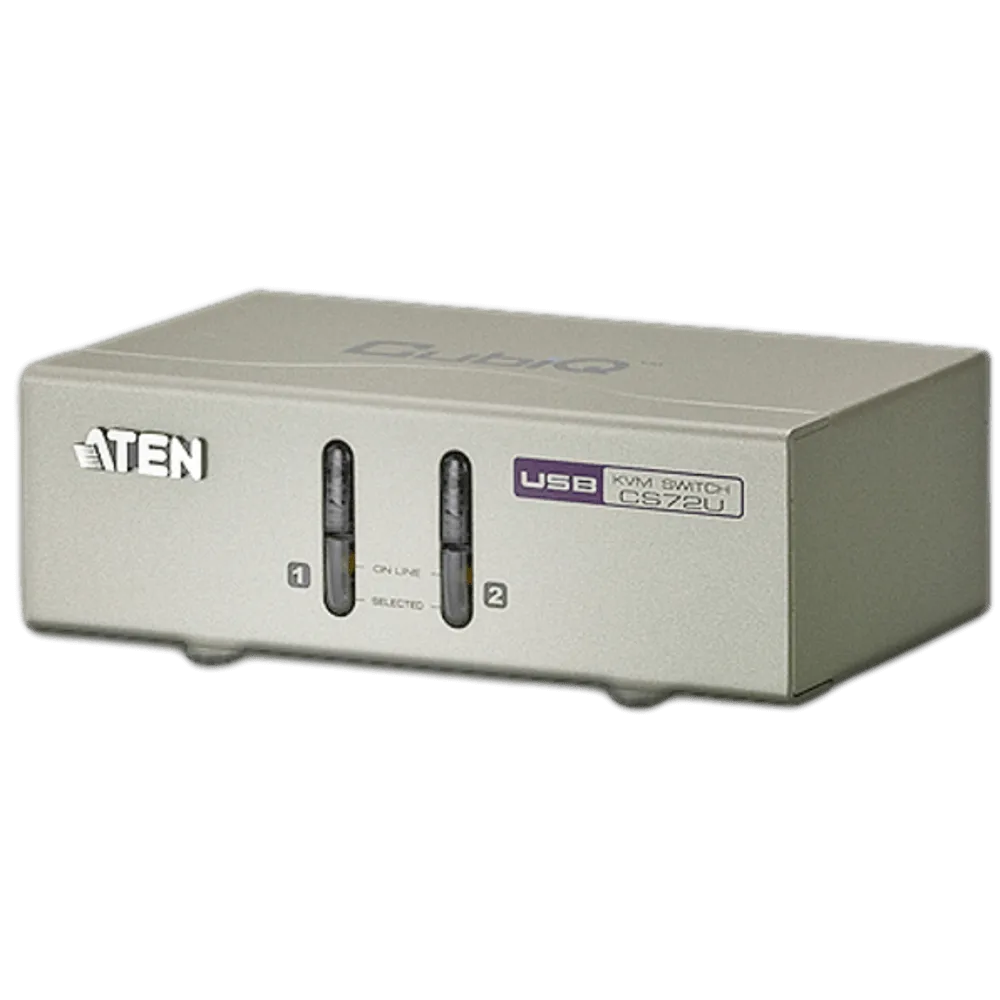 CS82U 2-Port PS 2-USB VGA KVM Switch מבית ATEN
