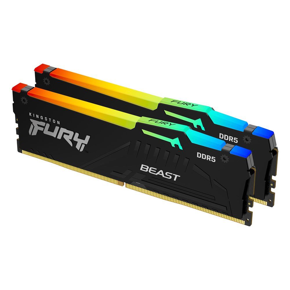 זיכרון Kingston FURY Beast RGB DDR5 64GB 6000MT/s CL30 שחור EXPO Kit2