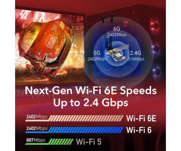 כ.רשת אלחוטי Cudy WE3000 AX200 WIFI 6 Bluetooth 5.2 PCI-E