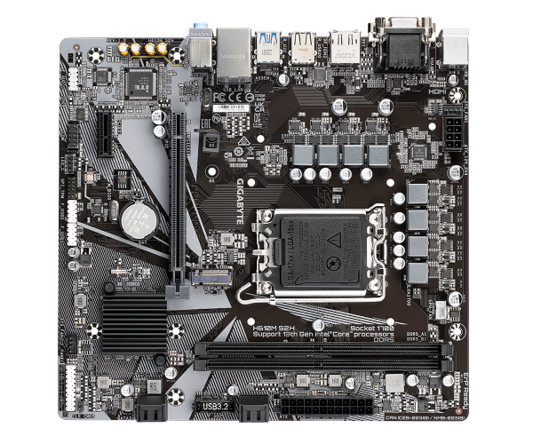 לוח למעבדי אינטל Gigabyte H610M S2H V2 Micro-ATX DDR5