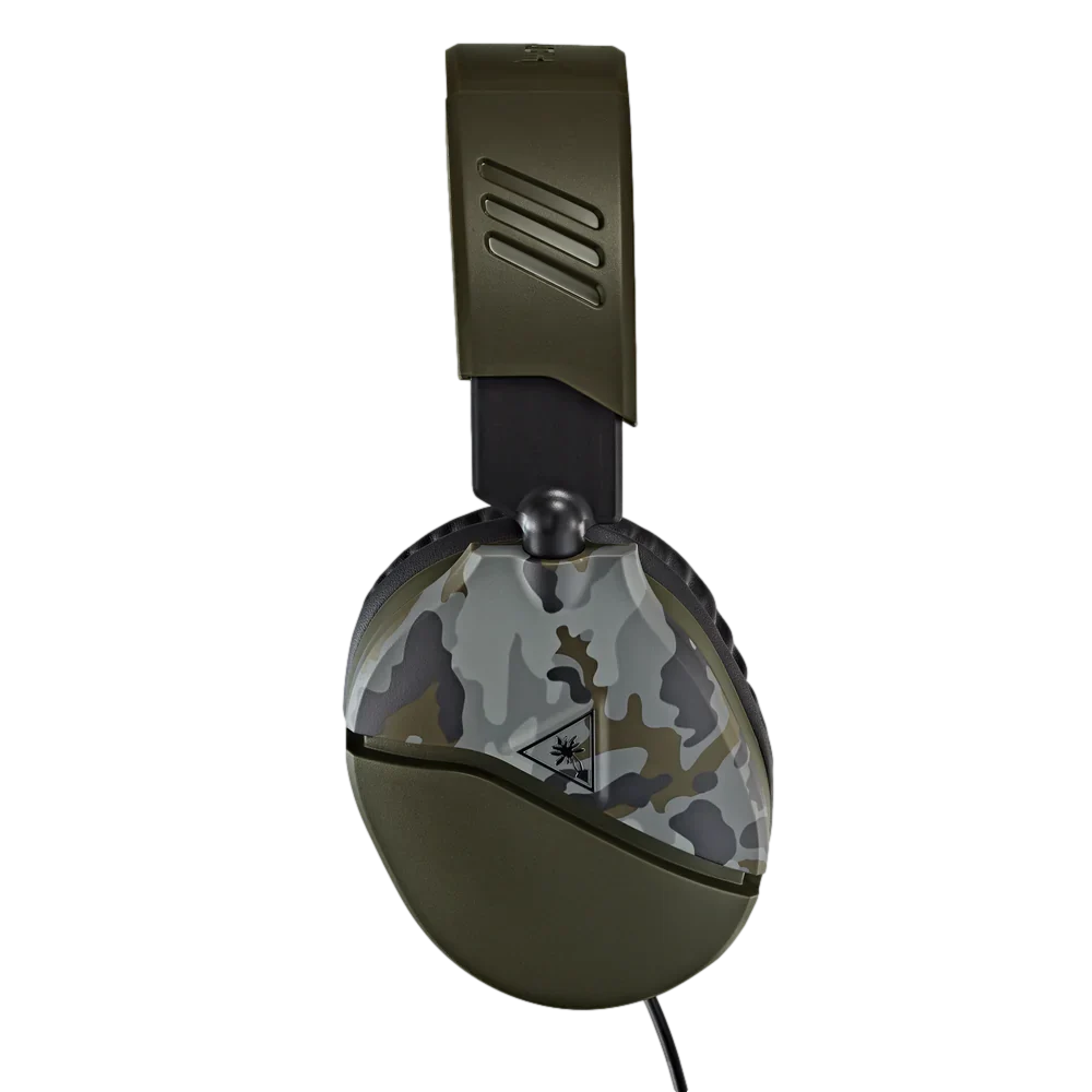 אוזניות גיימינג Turtle Beach Recon 70 – דרייברים 40 מ"מ – חיבור 3.5 מ"מ – מיקרופון מתקפל להשתקה – רב-פלטפורמתי – ירוק הסוואה