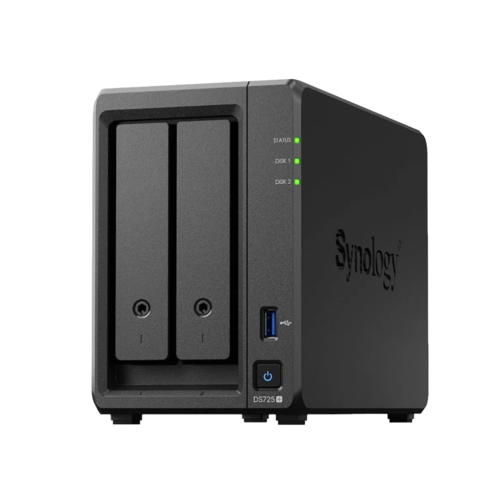 Synology DS725+ פתרון NAS קומפקטי ומתקדם לעסקים קטנים ומשתמשים מקצועיים