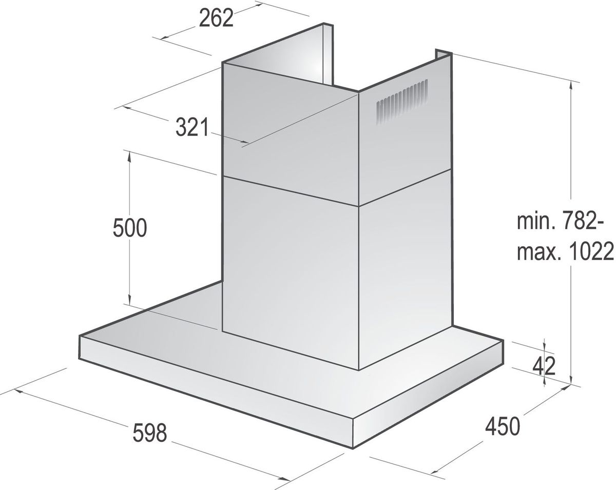 קולט אדים צמוד קיר gorenje בגימור נירוסטה דגם WHT623E5X
