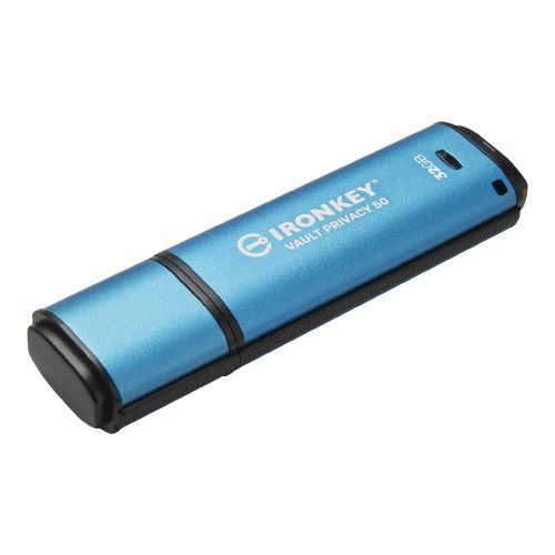 דיסק און קי מוצפן Kingston IronKey Vault Privacy 50 בנפח 32GB, הצפנת AES-256 בתקן FIPS 197