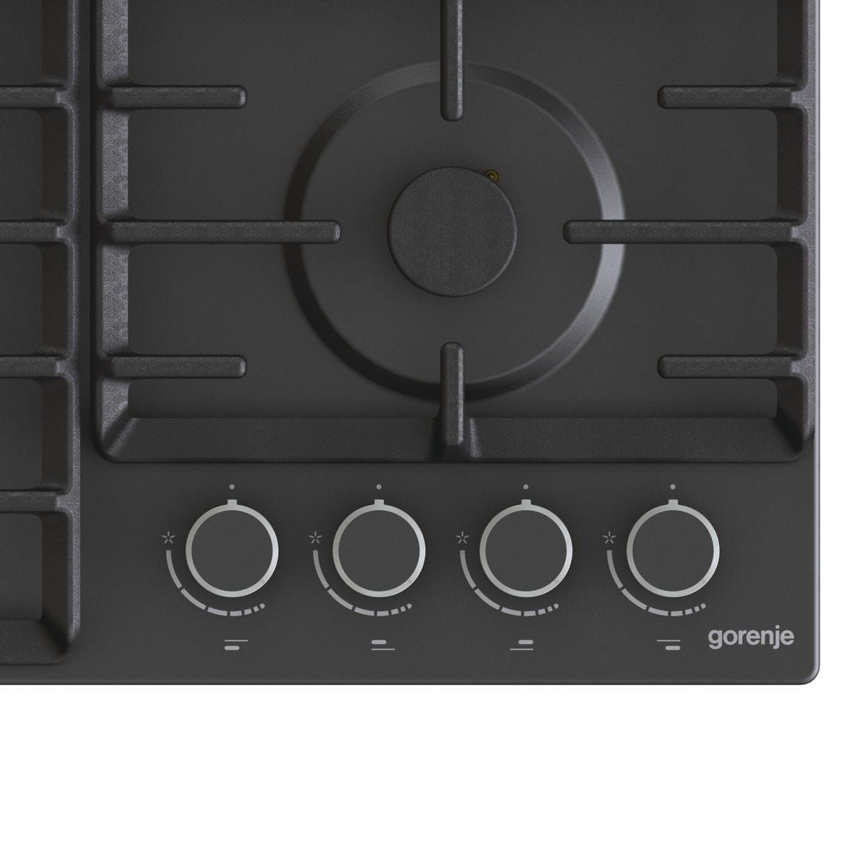כיריים גז gorenje משטח אמייל שחור 60 סמ דגם GW67IL