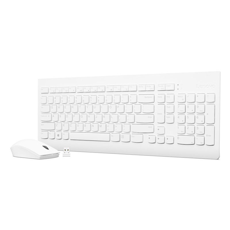 סט מקלדת ועכבר אלחוטי Lenovo 510 – 2.4GHz – עברית/אנגלית – לבן