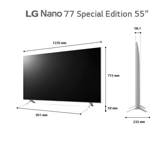 טלוויזיה 55 חכמה LG NANO CELL ברזולוציית 4K דגם: 55NANO776QA