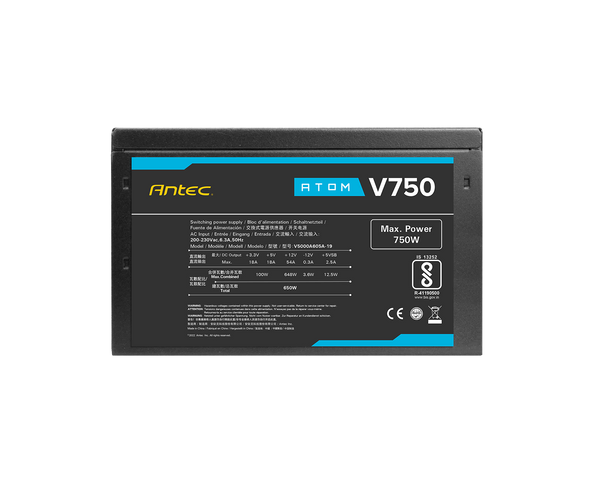 ספק כוח ANTEC ATOM V750 Active PFC 120MM silent fan non-mudular