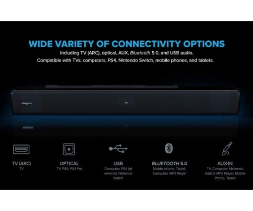 ⁦רמקולים CREATIVE STAGE V2 2.1 SOUNDBAR+SUBWOFER BT 5.0 160W ARC⁩ – תמונה ⁦3⁩