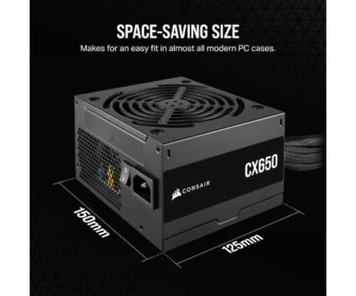 ⁦ספק CORASIR CX650 Non modular 650W 80 Plus Bronz PSU⁩ – תמונה ⁦4⁩