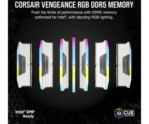 ⁦זכרון לנייח Corsair Vengeance RGB 32GB 2X16GB 5600Ghz C36 White⁩ – תמונה ⁦3⁩