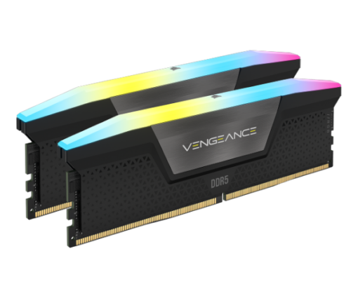 ⁦ז. לנייח CORSAIR VENGEANCE RGB DDR5 RAM 32GB 2x16GB 6000MHz CL30⁩ – תמונה ⁦2⁩