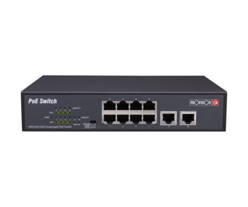 סוויץ'' ל-8 ערוצים  Provison PoES-08120C plus 2 10 100 POE