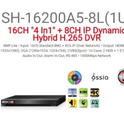 מכשיר הקלטה 5 מגה SH-16200A5-8L IP4+AHD16