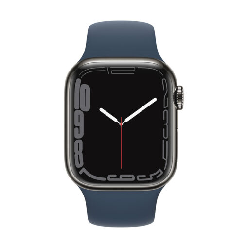 ⁦Apple Watch Series 7 GPS + Cellular, 41mm Stainless Steel Case with Sport Band - Regular - Silver Stainless Steel Case with Starlight Sport Band - Regular⁩ – תמונה ⁦13⁩