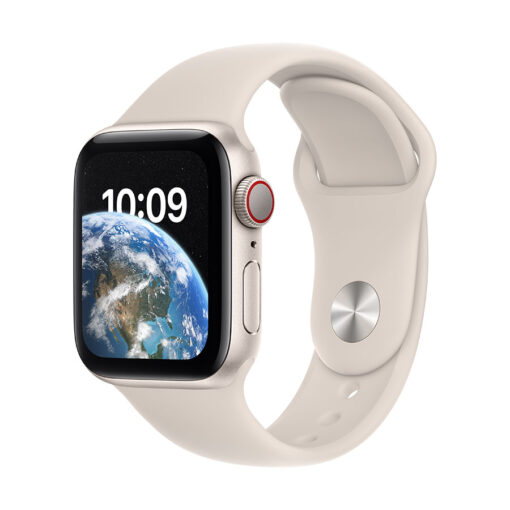 ⁦Apple Watch SE GPS + Cellular 40mm Aluminium Case with Sport Band - Regular - Apple Watch SE GPS + Cellular 40mm Silver Aluminium Case with White Sport Band - Regular⁩ – תמונה ⁦8⁩