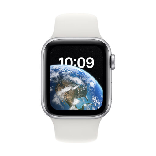 ⁦Apple Watch SE GPS + Cellular 40mm Aluminium Case with Sport Band - Regular - Apple Watch SE GPS + Cellular 40mm Silver Aluminium Case with White Sport Band - Regular⁩ – תמונה ⁦4⁩