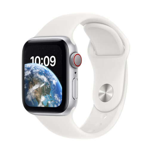 ⁦Apple Watch SE GPS + Cellular 40mm Aluminium Case with Sport Band - Regular - Apple Watch SE GPS + Cellular 40mm Silver Aluminium Case with White Sport Band - Regular⁩ – תמונה ⁦12⁩