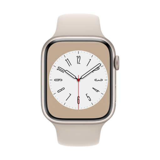 ⁦Apple Watch Series 8 GPS 45mm Aluminium Case with Sport Band - Regular - Apple Watch Series 8 GPS 45mm Silver Aluminium Case with White Sport Band - Regular⁩ – תמונה ⁦18⁩
