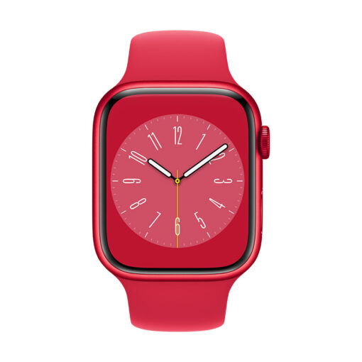⁦Apple Watch Series 8 GPS 45mm Aluminium Case with Sport Band - Regular - Apple Watch Series 8 GPS 45mm Silver Aluminium Case with White Sport Band - Regular⁩ – תמונה ⁦11⁩