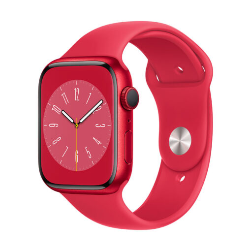 ⁦Apple Watch Series 8 GPS 45mm Aluminium Case with Sport Band - Regular - Apple Watch Series 8 GPS 45mm Silver Aluminium Case with White Sport Band - Regular⁩ – תמונה ⁦3⁩