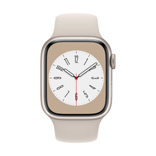 ⁦Apple Watch Series 8 GPS + Cellular 41mm Aluminium Case with Sport Band - Regular - Apple Watch Series 8 GPS + Cellular 41mm Silver Aluminium Case with White Sport Band - Regular⁩ – תמונה ⁦18⁩