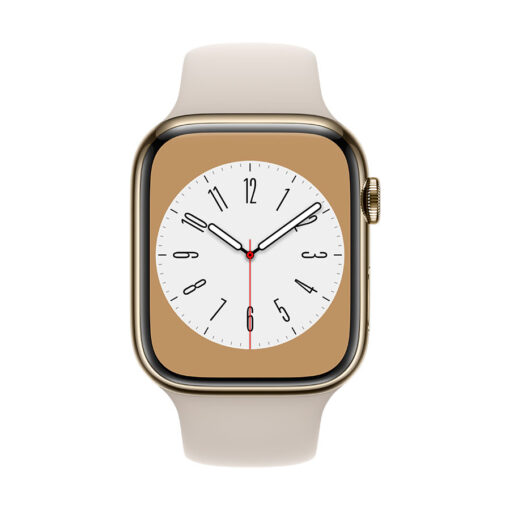 ⁦Apple Watch Series 8 GPS + Cellular 41mm Stainless Steel Case with Sport Band - Regular⁩ – תמונה ⁦2⁩