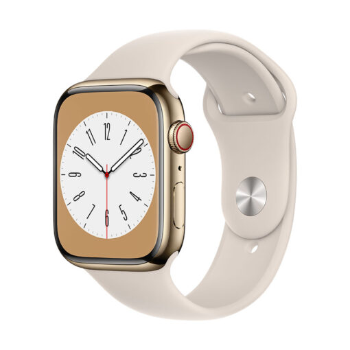⁦Apple Watch Series 8 GPS + Cellular 41mm Stainless Steel Case with Sport Band - Regular⁩ – תמונה ⁦10⁩