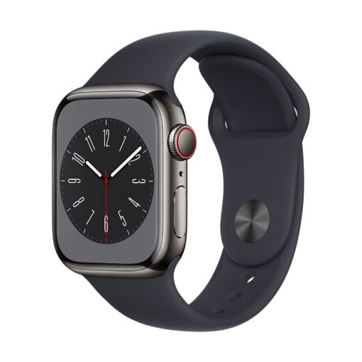 ⁦Apple Watch Series 8 GPS + Cellular 41mm Stainless Steel Case with Sport Band - Regular⁩ – תמונה ⁦12⁩