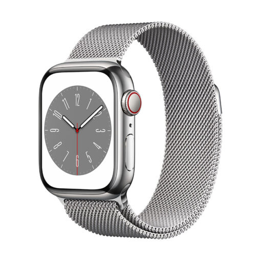 ⁦Apple Watch Series 8 GPS + Cellular 41mm Stainless Steel Case with Milanese Loop - Apple Watch Series 8 GPS + Cellular 41mm Graphite Stainless Steel Case with Graphite Milanese Loop⁩ – תמונה ⁦8⁩