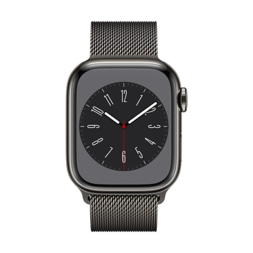 ⁦Apple Watch Series 8 GPS + Cellular 41mm Stainless Steel Case with Milanese Loop - Apple Watch Series 8 GPS + Cellular 41mm Graphite Stainless Steel Case with Graphite Milanese Loop⁩ – תמונה ⁦4⁩