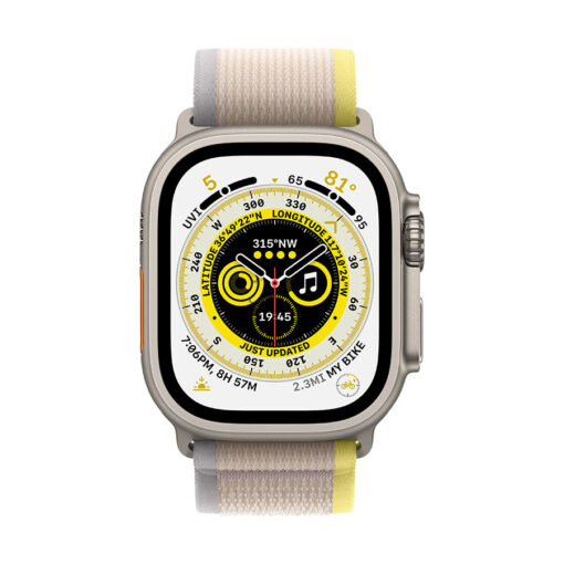 ⁦Apple Watch Ultra GPS + Cellular, 49mm Titanium Case with Trail Loop - M L - Apple Watch Ultra GPS + Cellular, 49mm Titanium Case with Black Gray Trail Loop - M L⁩ – תמונה ⁦7⁩