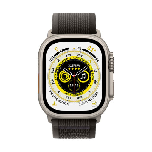 ⁦Apple Watch Ultra GPS + Cellular, 49mm Titanium Case with Trail Loop - M L - Apple Watch Ultra GPS + Cellular, 49mm Titanium Case with Black Gray Trail Loop - M L⁩ – תמונה ⁦11⁩