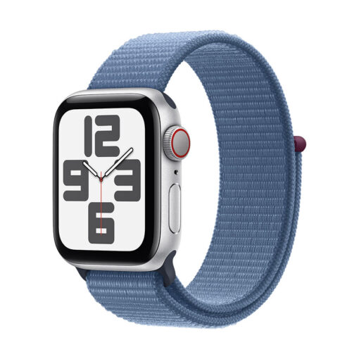 ⁦Apple Watch SE GPS + Cellular 40mm Starlight Aluminium Case with Starlight Sport Loop - Apple Watch SE GPS + Cellular 40mm Silver Aluminium Case with Winter Blue Sport Loop⁩ – תמונה ⁦4⁩