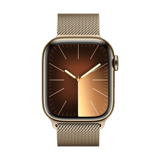 ⁦Apple Watch Series 9 GPS + Cellular 41mm Stainless Steel Case with Milanese Loop - Apple Watch Series 9 GPS + Cellular 41mm Gold Stainless Steel Case with Gold Milanese Loop⁩ – תמונה ⁦2⁩