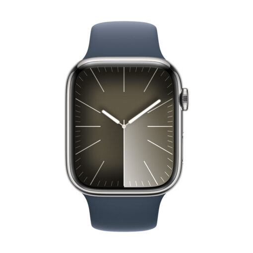 ⁦Apple Watch Series 9 GPS + Cellular 45mm Stainless Steel Case with Sport Band⁩ – תמונה ⁦2⁩