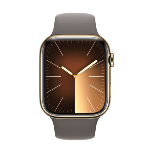 ⁦Apple Watch Series 9 GPS + Cellular 45mm Stainless Steel Case with Sport Band⁩ – תמונה ⁦3⁩
