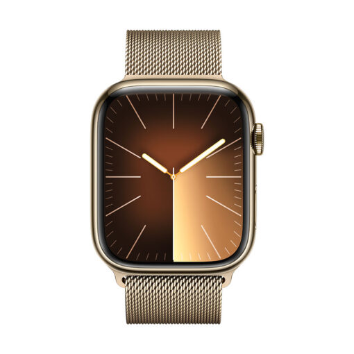 ⁦Apple Watch Series 9 GPS + Cellular 45mm Stainless Steel Case with Milanese Loop - Apple Watch Series 9 GPS + Cellular 45mm Silver Stainless Steel Case with Silver Milanese Loop⁩ – תמונה ⁦3⁩