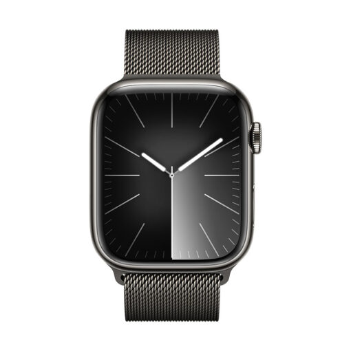 ⁦Apple Watch Series 9 GPS + Cellular 45mm Stainless Steel Case with Milanese Loop - Apple Watch Series 9 GPS + Cellular 45mm Silver Stainless Steel Case with Silver Milanese Loop⁩ – תמונה ⁦4⁩