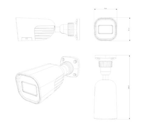 ⁦מצלמת צינור Provision I4 IP 5Mp fixed 2.8mm lense 20m IR IP67 POE⁩ – תמונה ⁦3⁩