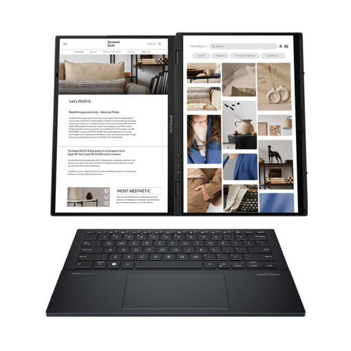 ⁦ASUS Zenbook Duo OLED UX8406MA-14 3K OLED Touch Ultra 7 155H 32GB DDR5 1TB M.2 SSD Win11 Home Gray 3YOS⁩ – תמונה ⁦3⁩