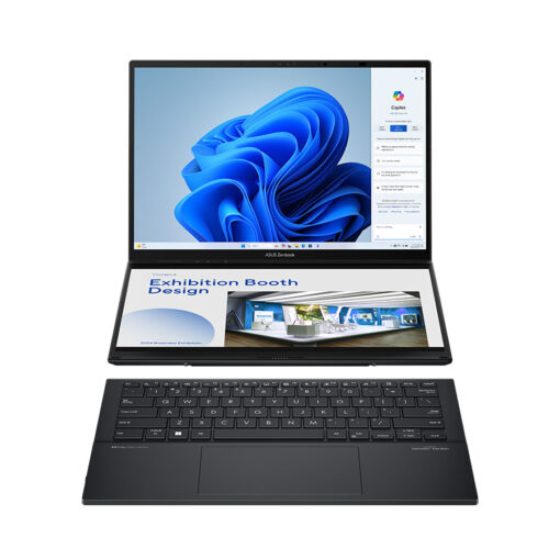 ⁦ASUS Zenbook Duo OLED UX8406MA-14 3K OLED Touch Ultra 7 155H 32GB DDR5 1TB M.2 SSD Win11 Home Gray 3YOS⁩ – תמונה ⁦4⁩