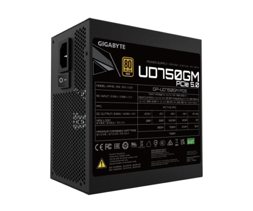 ⁦ספק כוח Gigabyte UD 750W PCIE5.0 80 plus gold Full Modular 12CM⁩ – תמונה ⁦6⁩