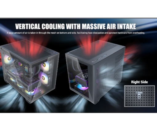 ⁦מארז Antec CX600M RGB Black Mini Tower tempered glass panel⁩ – תמונה ⁦4⁩